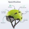 GOOFF Pilot 3-in-1 Snorfietshelm LED Fluorgeel NTA8776