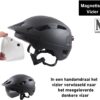 NO-EFFORT Fietshelm Maat L Mat Zwart LED & Vizier